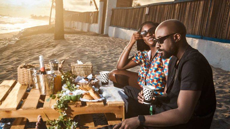 Romantic beach side dinner